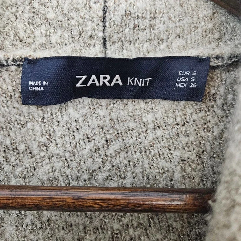 Zara Knit Women's Open Front Shawl Jacket Oversized Front Pockets Size S - Picture 8 of 14